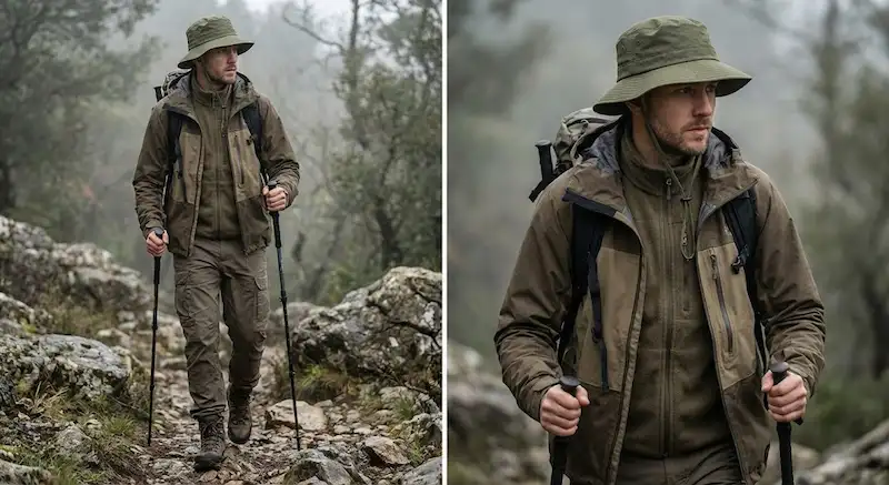 استایل گورپکور Gorpcore Outdoor با کلاه لبه دار