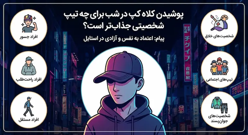 پوشیدن کلاه کپ در شب برای چه تیپ شخصیتی جذاب تر است؟