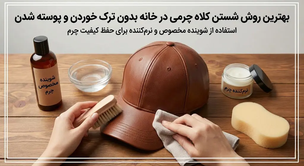 بهترین روش شستن کلاه چرمی در خانه بدون ترک خوردن و پوسته شدن