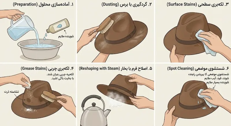 روش تمیز کردن کلاه نمدی