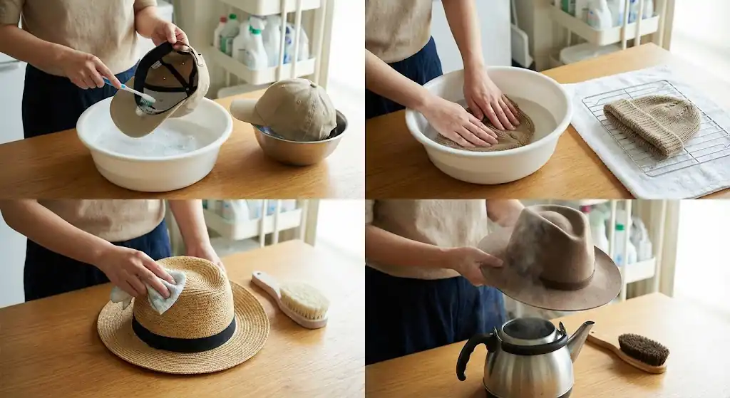 کلاه رو چگونه بشوریم که مثل روز اول سالم و تمیز بماند؟ بهترین روش شستن انواع کلاه
