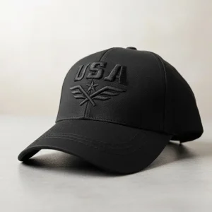 کلاه کتان USA مشکی مدل k1324