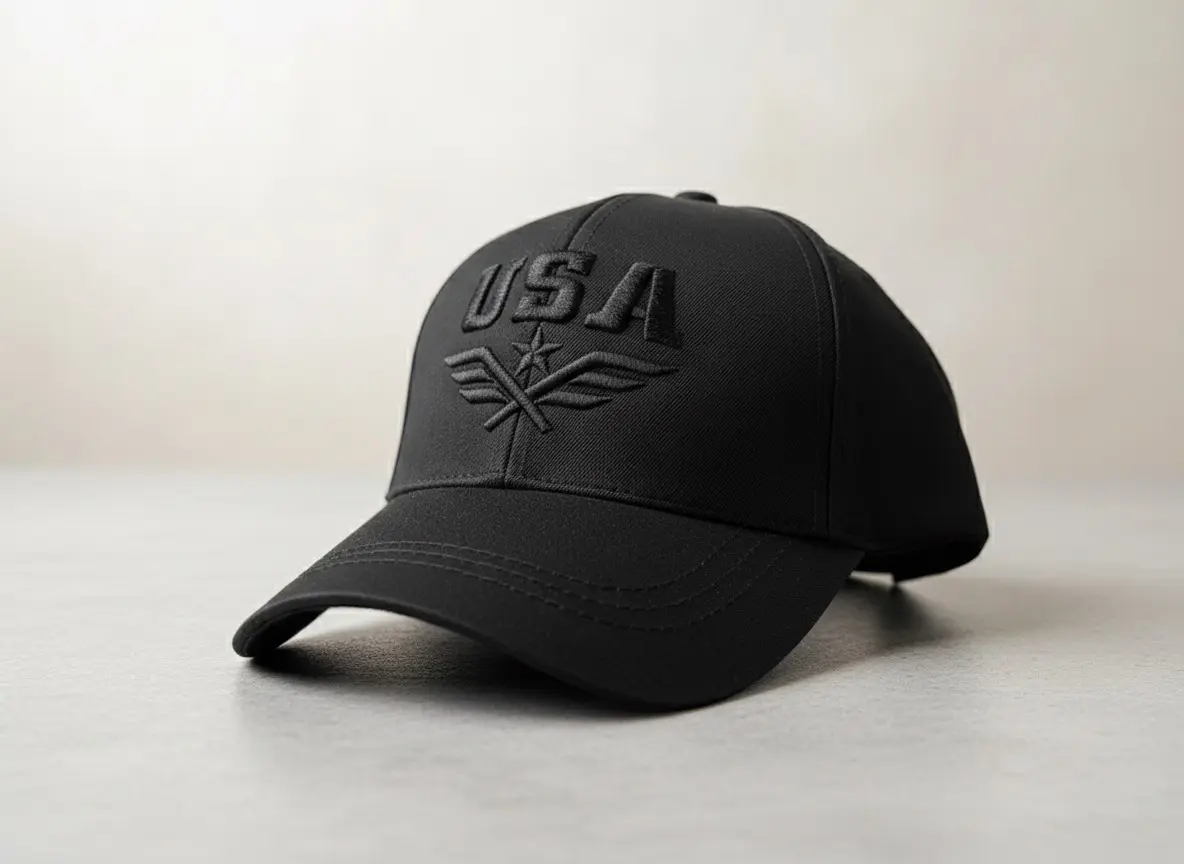 کلاه کتان USA مشکی مدل k1324