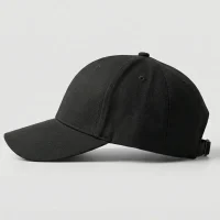 کلاه کتان مشکی ساده (مدل k 3501) از بغل