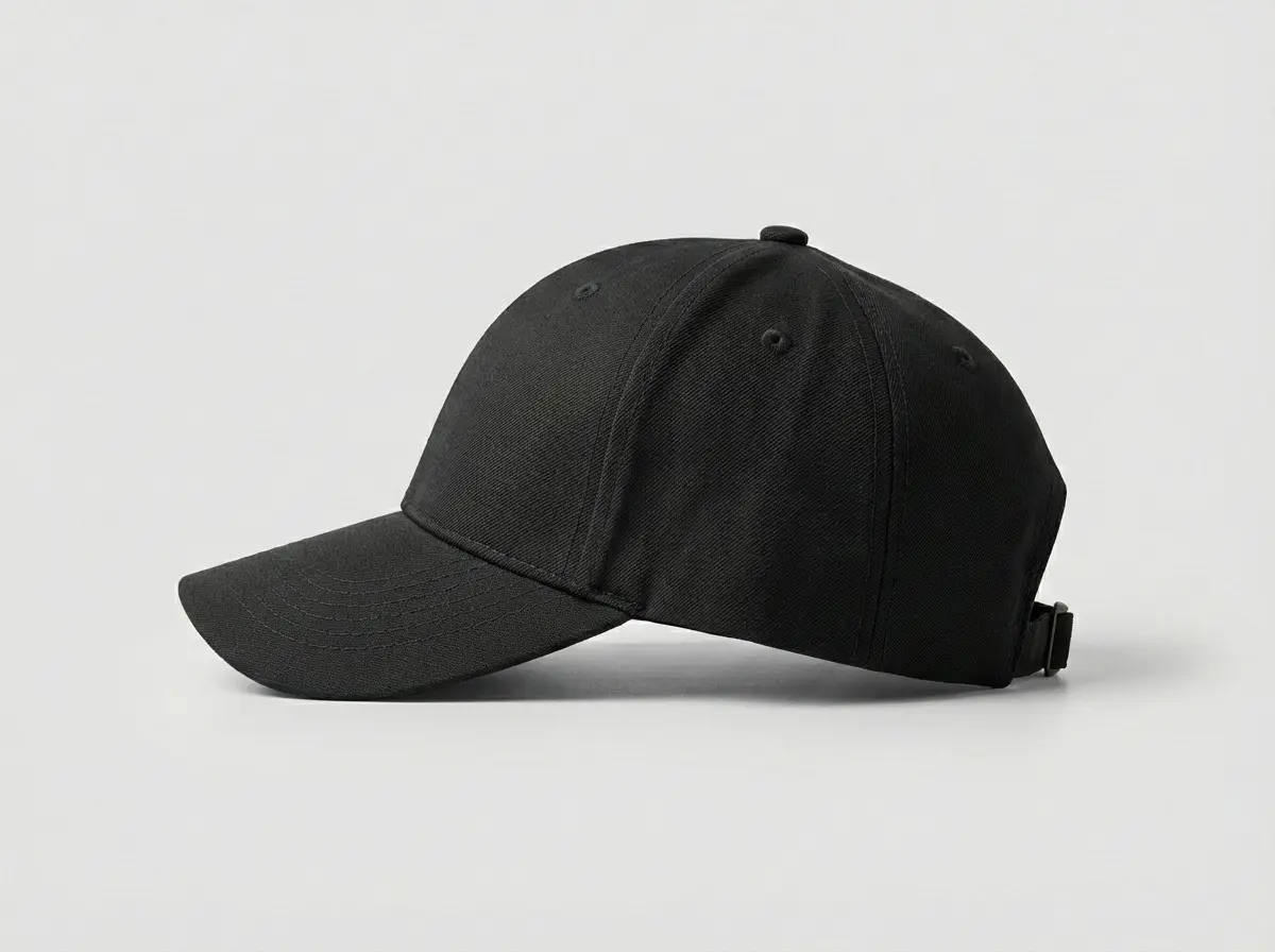 کلاه کتان مشکی ساده (مدل k 3501) از بغل