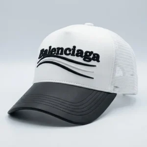 کلاه گورین پشت توری BALENCIAGA سفید مشکی مدل g1324