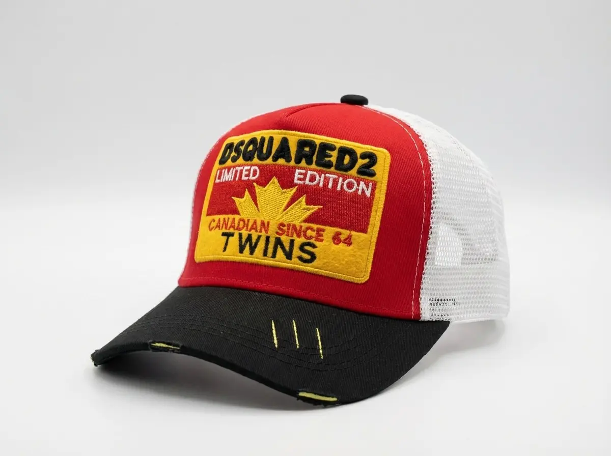 کلاه گورین پشت توری رنگ قرمز DSQUARED2 TWINS (مدل g3504)