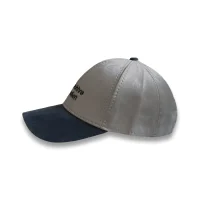 کلاه کپ کتان خاکستری آبی (مدل mo1004) از بغل
