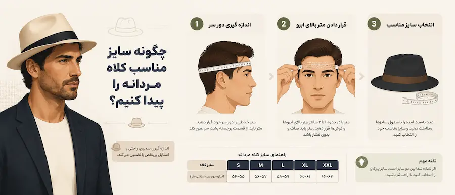 چگونه سایز مناسب کلاه مردانه را پیدا کنیم؟