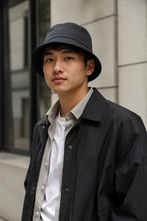 کلاه باکت ساختاردار (Structured Bucket Hat) برای صورت گرد مردانه