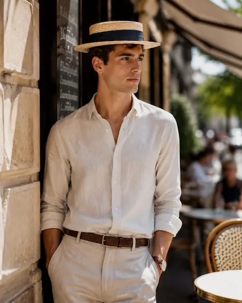 کلاه بوتر (Boater Hat) برای صورت کشیده مردانه
