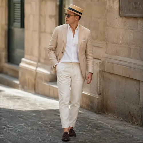 کلاه بوتر (Boater Hat) برای صورت گرد مردانه