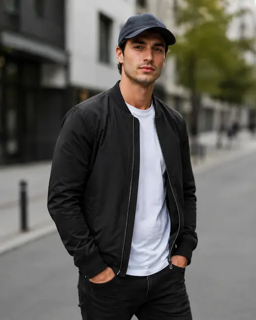 کلاه بیسبالی کپ (Baseball Cap) با تاج کم ارتفاع برای صورت کشیده مردانه