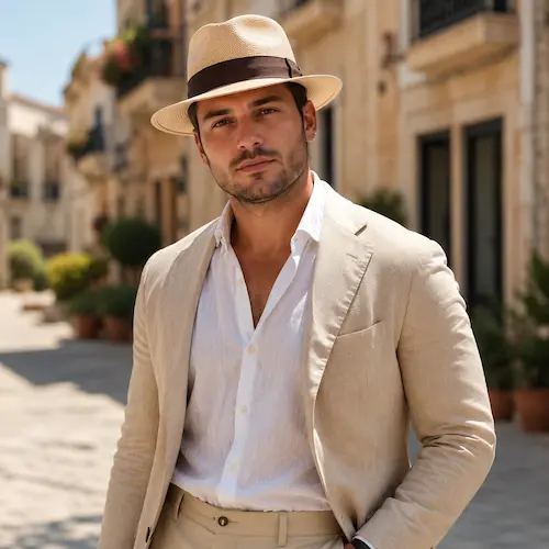 کلاه پاناما (Panama Hat) برای صورت گرد مردانه