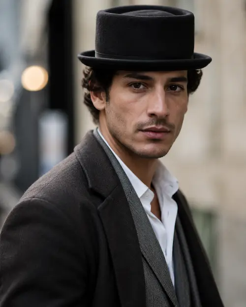 کلاه پورک پای (Pork Pie Hat) برای صورت گرد مردانه